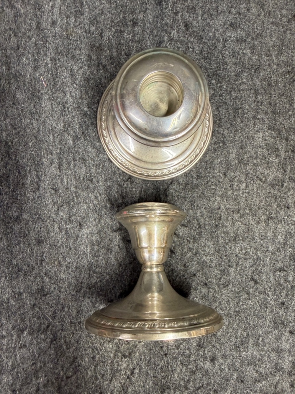 La Pierre Sterling Vintage Pair of Silver Decorative Candle Holders - Picture 4 of 15